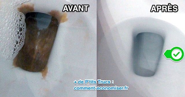 Cómo quitar las escamas de la taza del inodoro antes y después