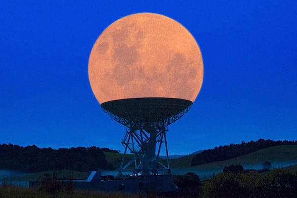 Illusion af månen i radioteleskop