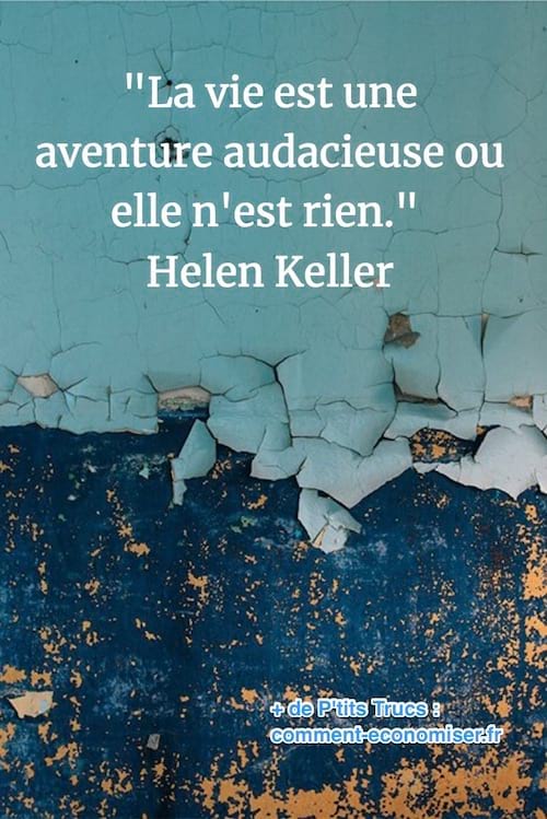 Cita de Hellen Keller sobre la vida com una aventura