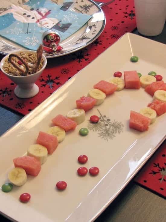 canya de caramel de fruita per a les postres de Nadal