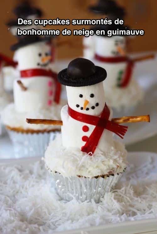 cupcakes med snømenn