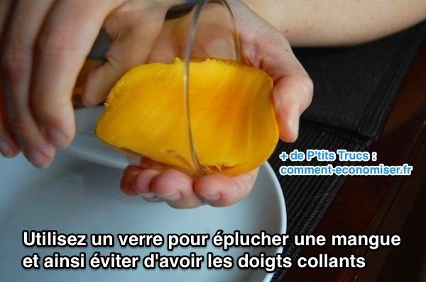Sådan skræller du en mango med et glas
