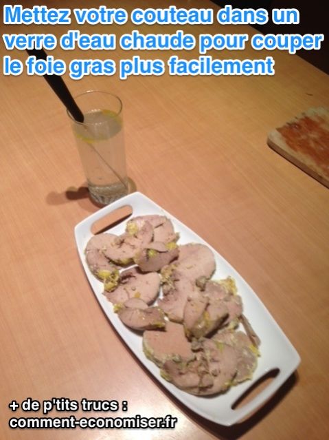 Corta el foie gras fácilmente calentando la hoja de tu cuchillo