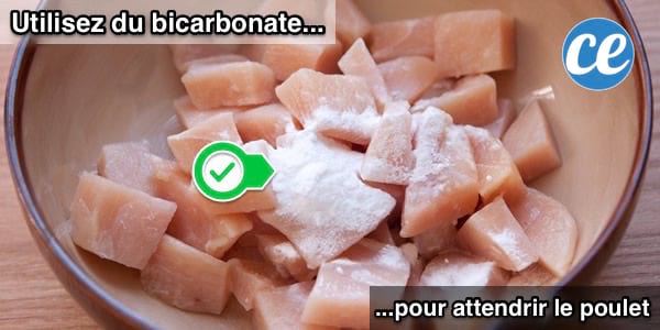 Use bicarbonato de sódio para amaciar o frango