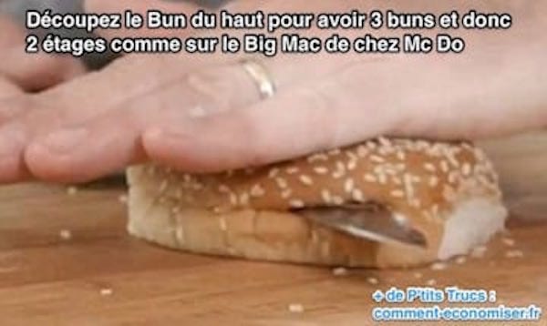 Aquí está el truco para cortar los bollos de tu hamburguesa para tener una Big Mac de 2 pisos.