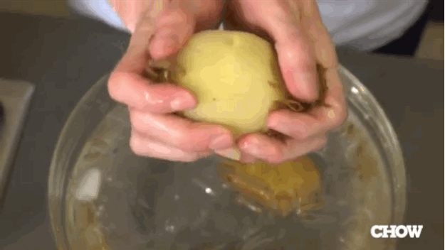 Peel potatoes super fast with our tip