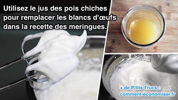 ¿Sabías que la clara de garbanzos puede sustituir a las claras de huevo en las preparaciones de merengue?