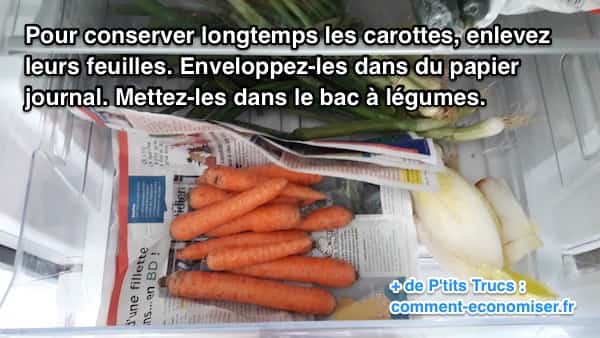 Las zanahorias duran más poniéndolas en el periódico.