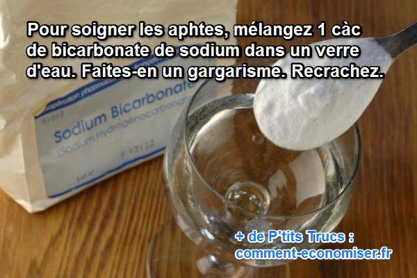 use enjuague bucal de bicarbonato de sodio para tratar las aftas