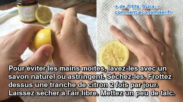 cómo evitar las manos sudorosas poniéndose limón y talco