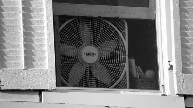 place your fan so that it blows outside