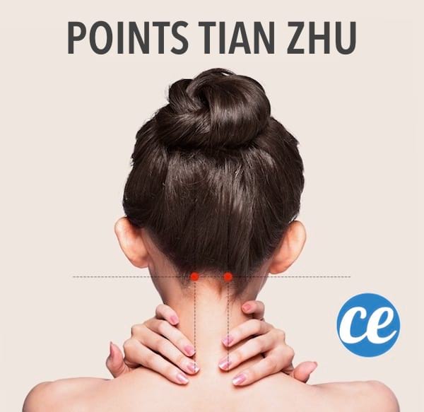 Técnica de acupresión Tian Zhu para el dolor de cabeza