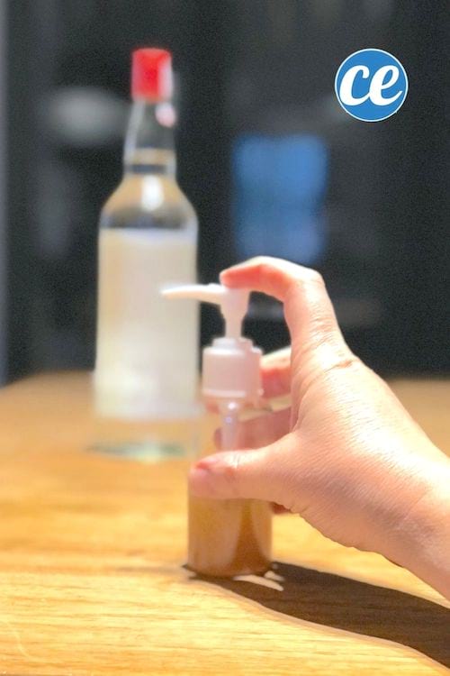 زجاجة مضخة من الجل المائي الكحولي محلي الصنع مع الفودكا