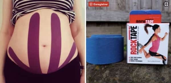poner cintas de kinesio para aliviar el vientre de las mujeres embarazadas