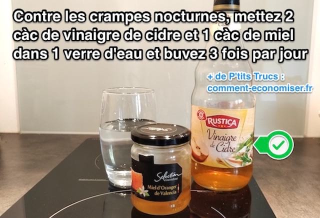 Uminom ng apple cider vinegar at honey para sa mga cramp sa gabi
