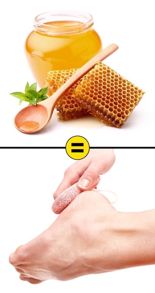 Miel + piedra pómez = un remedio mágico para tratar las grietas en los pies.