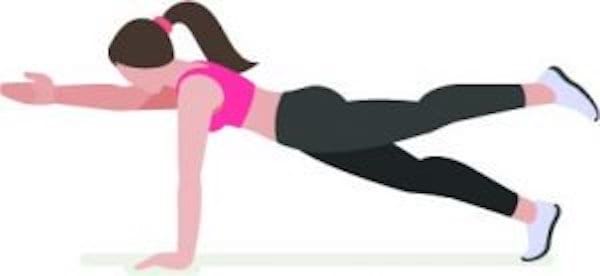 Entrenament abdominal en 6 minuts de la taula amb elevacions alternades. : tenir la panxa plana i abdominals musculosos