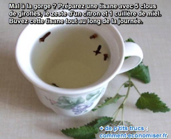 Una taza de té de hierbas con clavo.