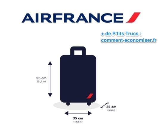 Dimensions de l'equipatge de mà d'Air France gratuïtes