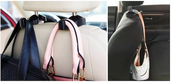 अपनी कार को अपग्रेड करने के लिए, अपने बैग लटकाने के लिए हेडरेस्ट हुक का उपयोग करें।