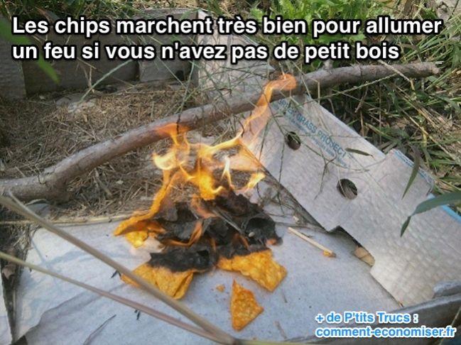 Las patatas fritas funcionan muy bien para encender un fuego si no tienes leña